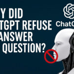 ChatGPT refuses to answer sensitive questions illustration – AI censorship visual concept
