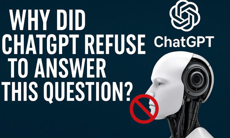 ChatGPT refuses to answer sensitive questions illustration – AI censorship visual concept